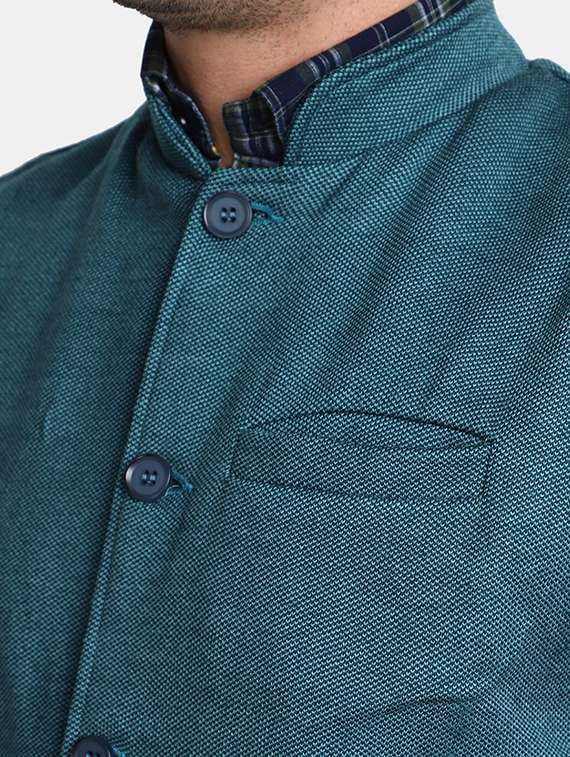 men solid mandarin neck nehru jacket - 20534055 -  Standard Image - 4