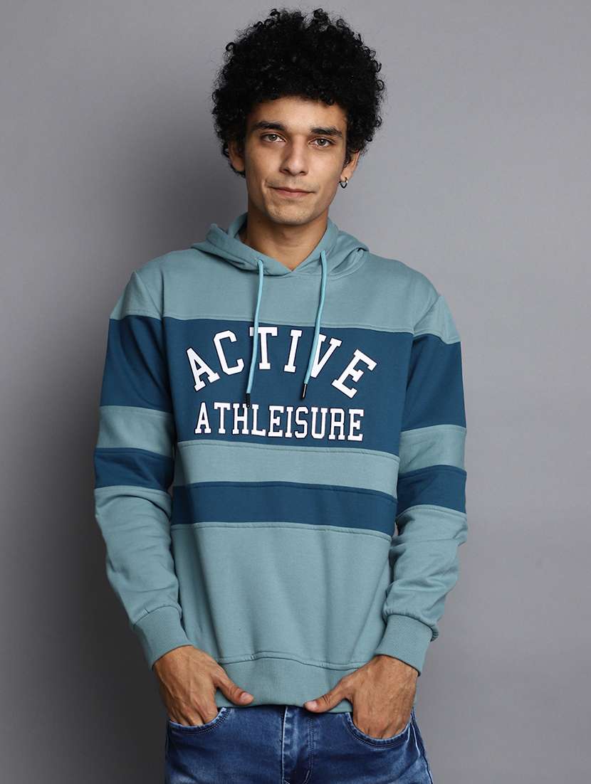 men color block cotton sweatshirt