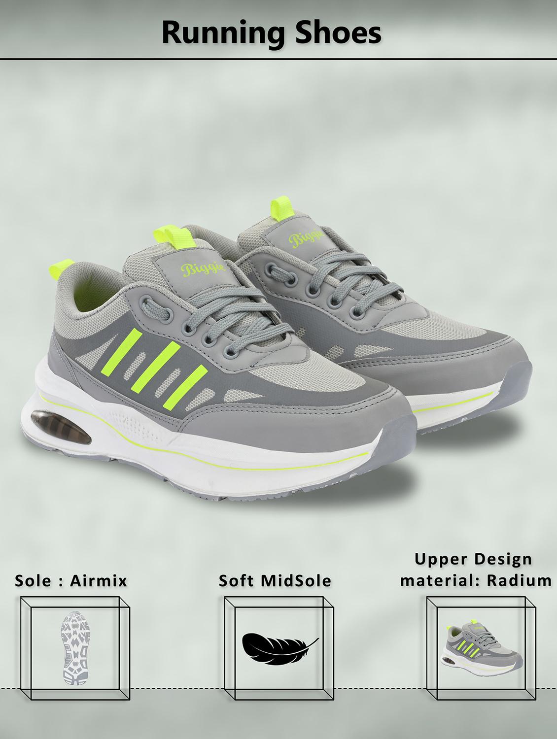 men grey color blocked lace-up sports shoe - 20534165 - Standard Image - 1