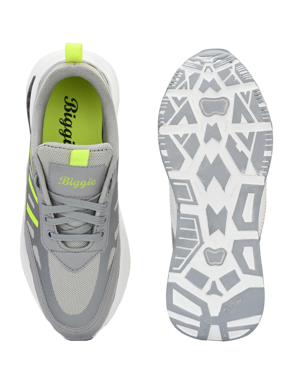 men grey color blocked lace-up sports shoe - 20534165 - Standard Image - 4