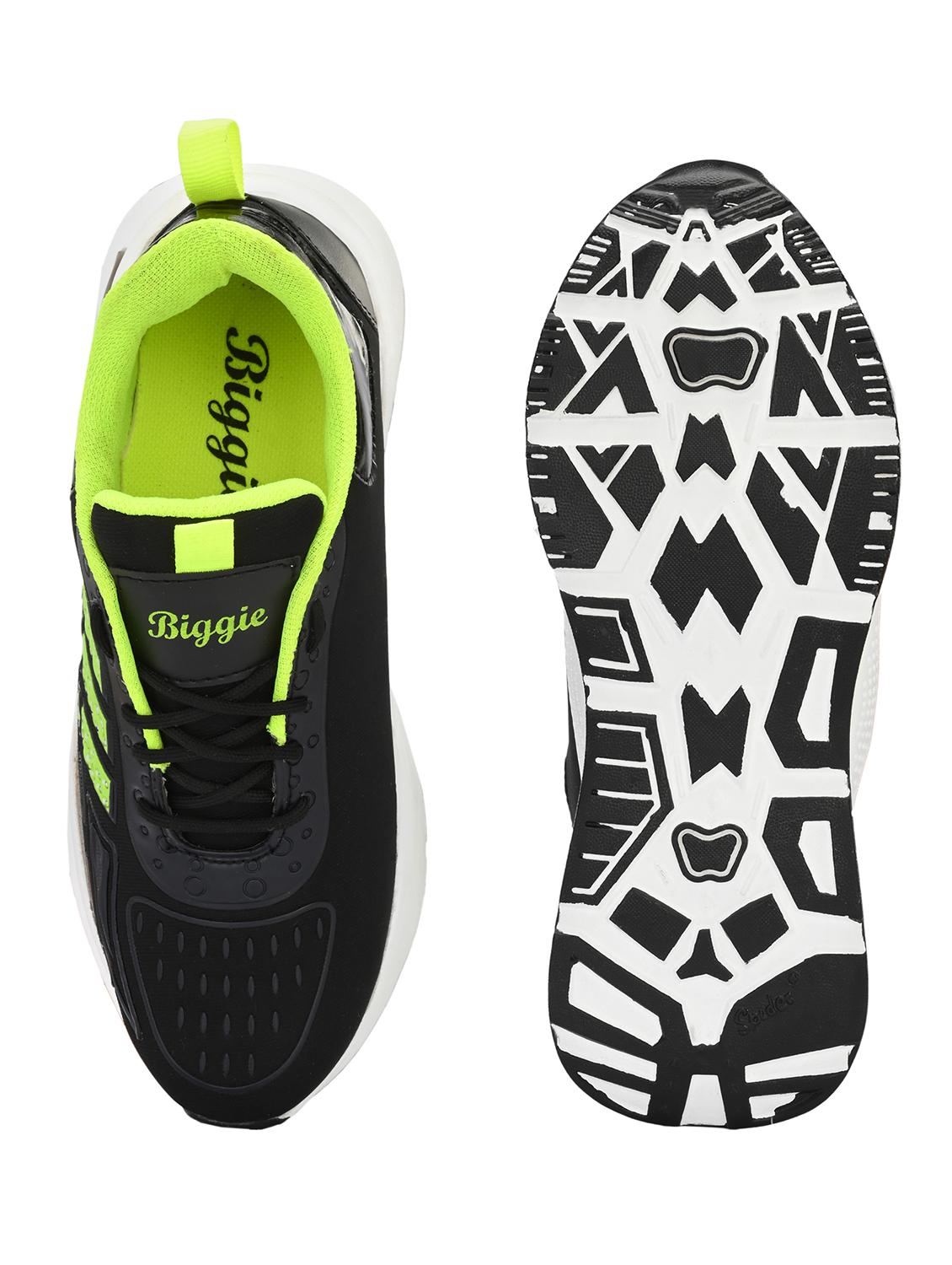 men black & neon lace-up sports shoe - 20534166 - Standard Image - 4