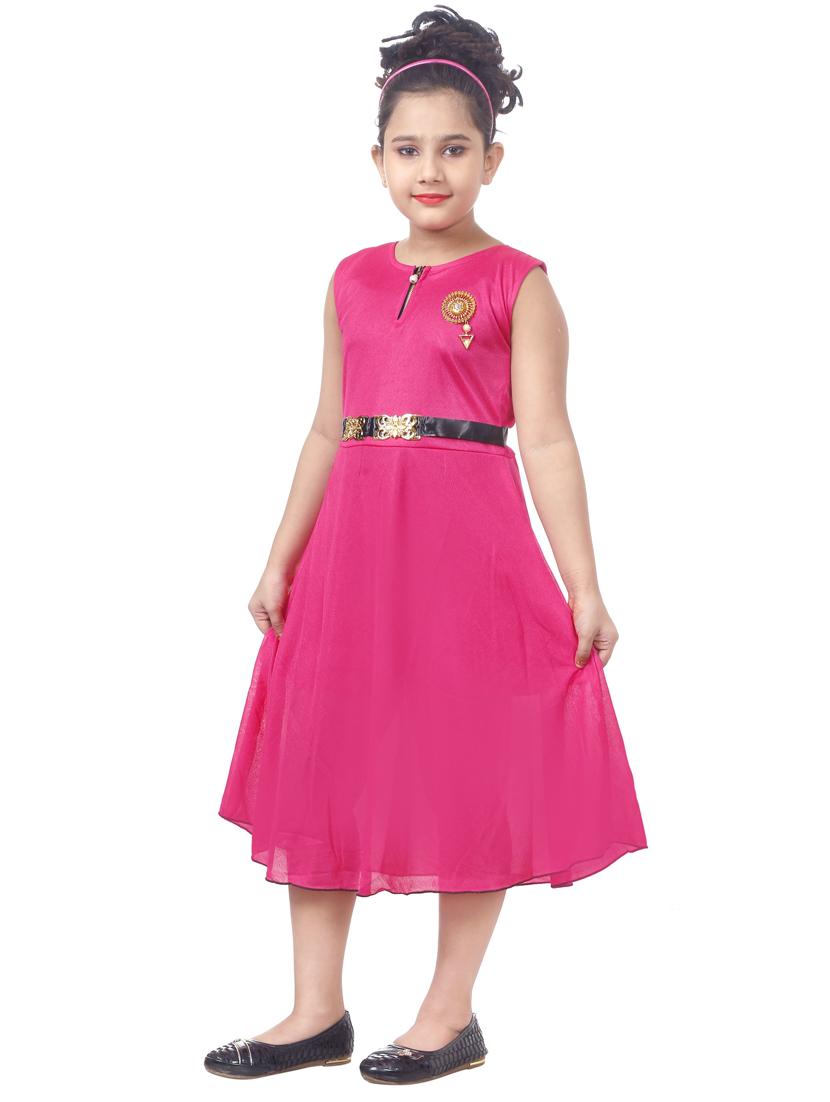 girls quater zip sleeveless midi frock - 20534372 - Standard Image - 1