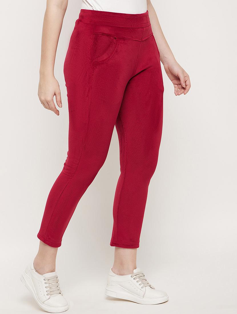 red corduroy treggings trouser - 20534461 -  Standard Image - 1