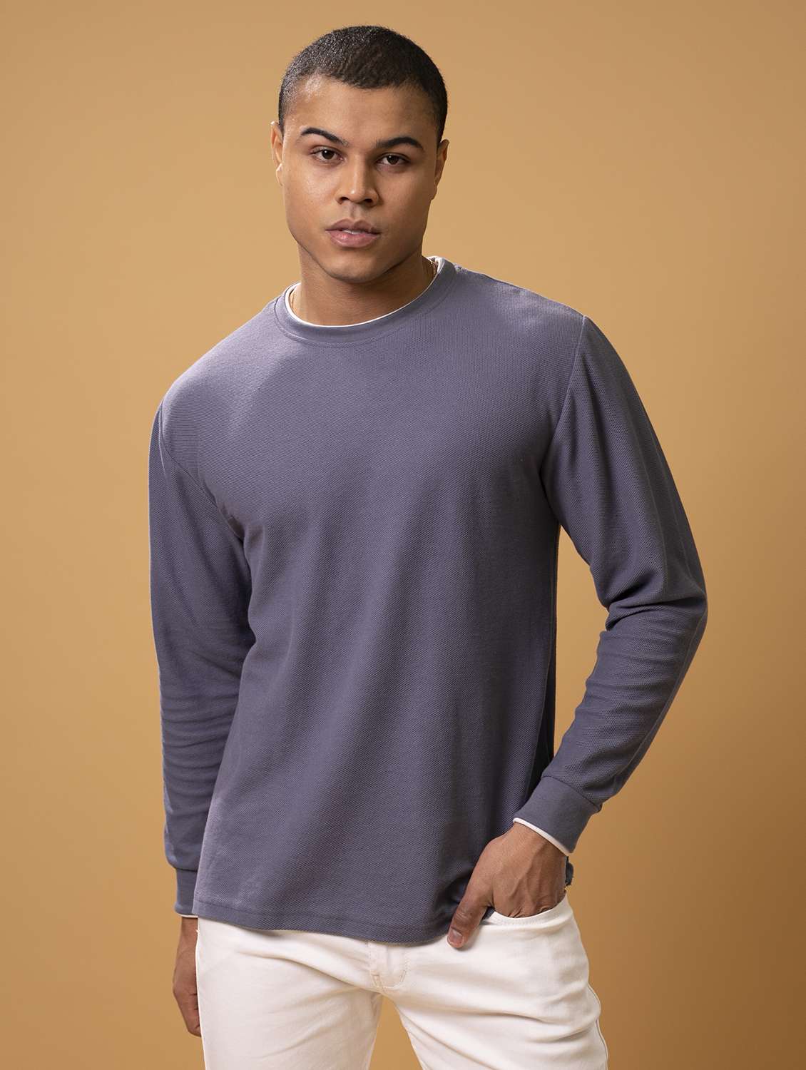 men greyish blue regular t-shirt - 20534804 -  Standard Image - 1