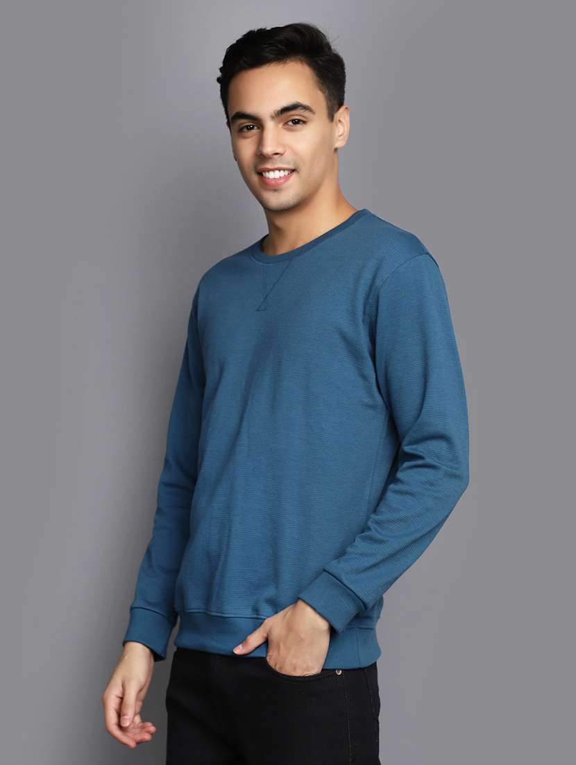 men teal blue cotton regular t-shirt - 20534808 -  Standard Image - 1