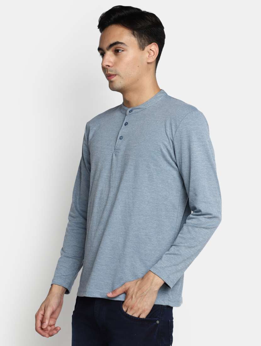 men blue cotton long sleeve t-shirt - 20534960 -  Standard Image - 1
