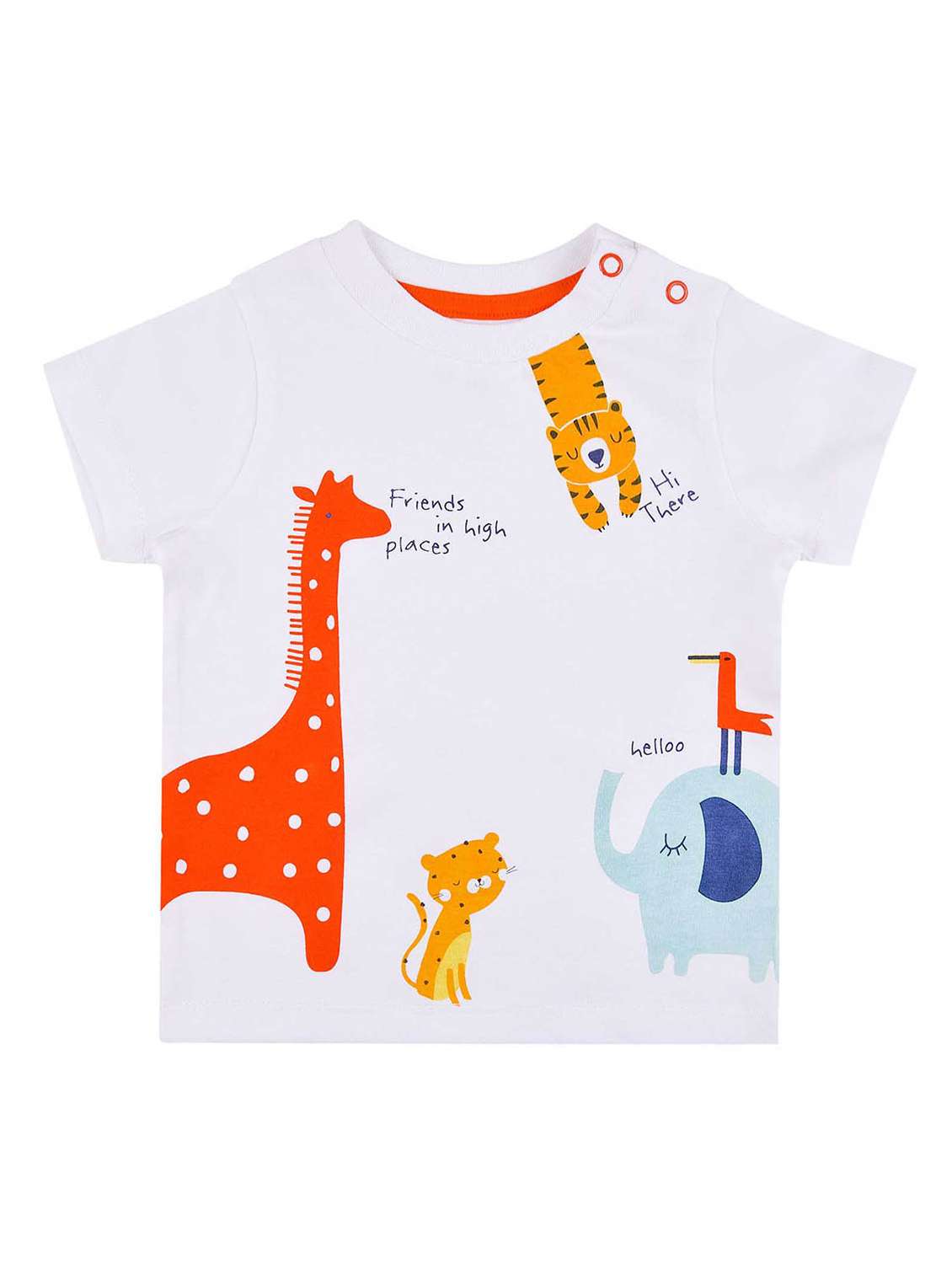 boys white round neck t-shirts