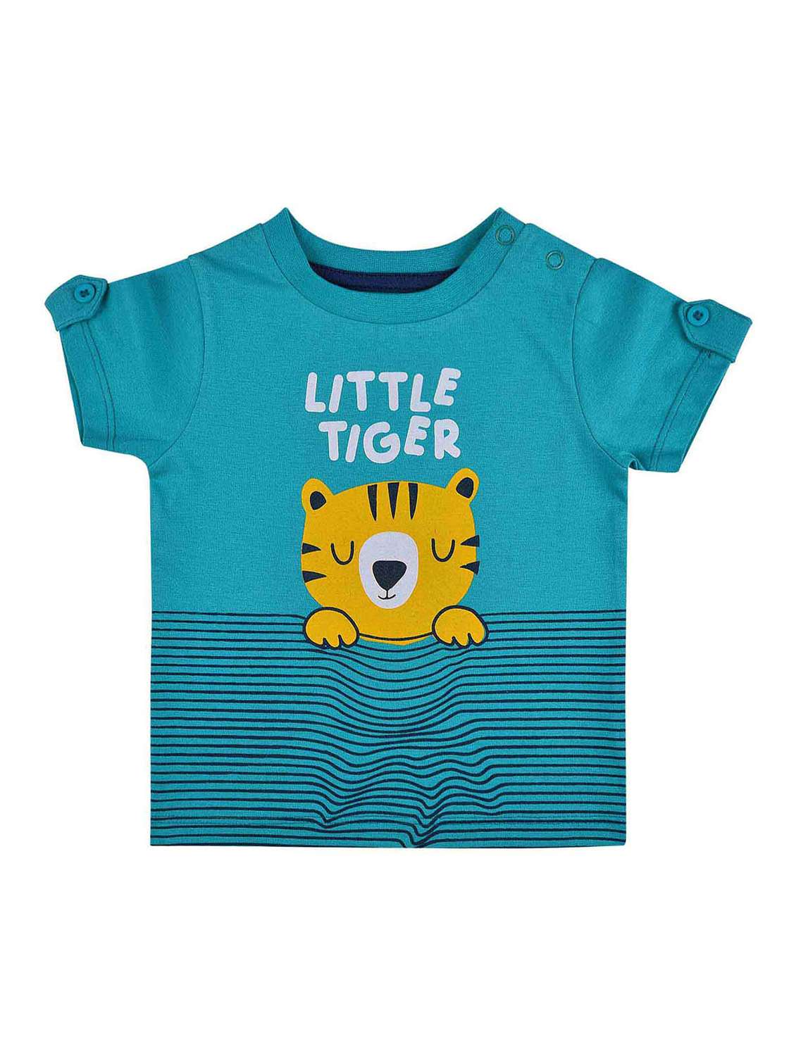 boys teal round neck t-shirts
