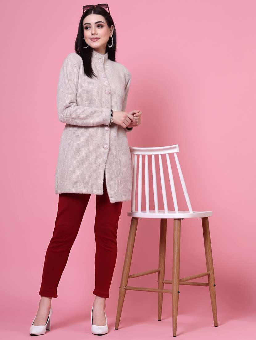 women maroon woolen legging - 20535193 -  Standard Image - 4