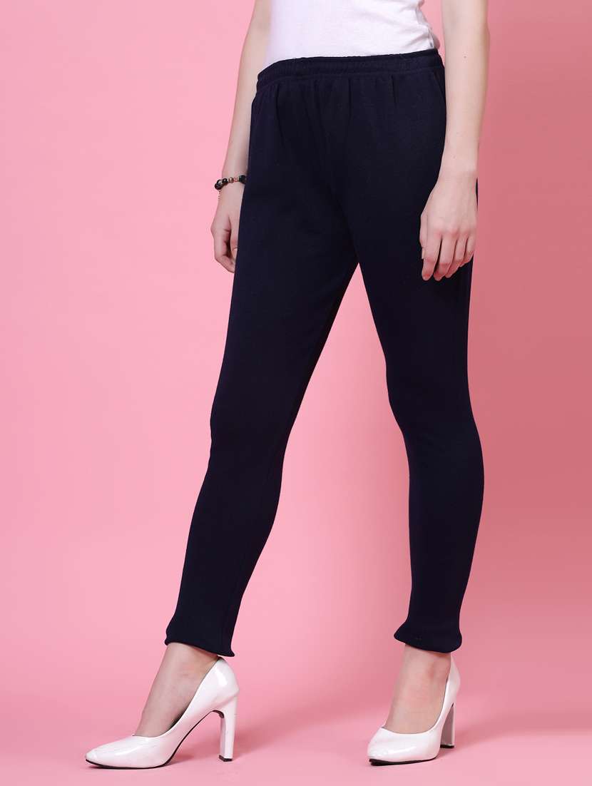 women navy blue woolen legging - 20535196 -  Standard Image - 1