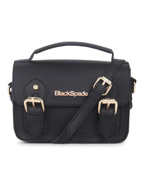 black leatherette (pu) sling bag - 20535284 - Standard Image - 0
