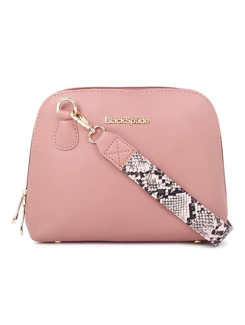 pink leatherette (pu) sling bag - 20535297 - Standard Image - 0