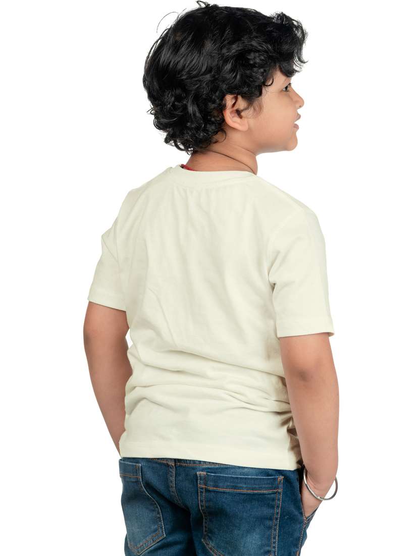 boys round neck typographic printed t-shirt - 20535717 -  Standard Image - 1