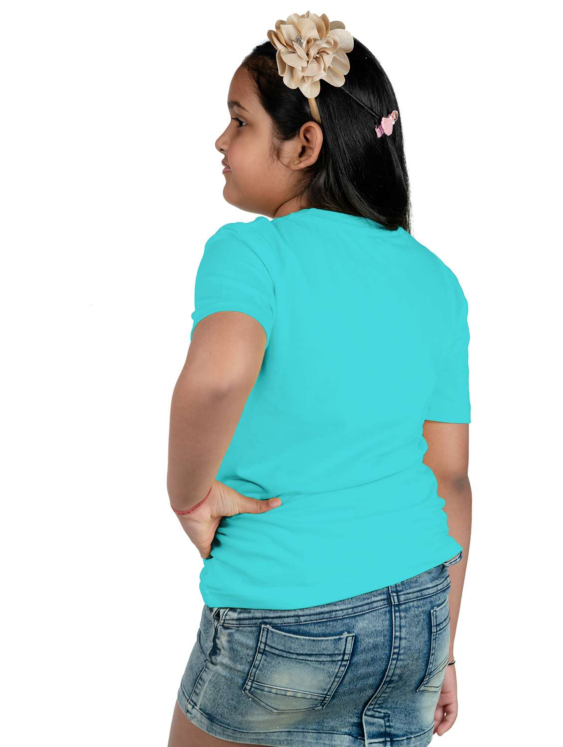 light blue cotton blend tee - 20535784 -  Standard Image - 1