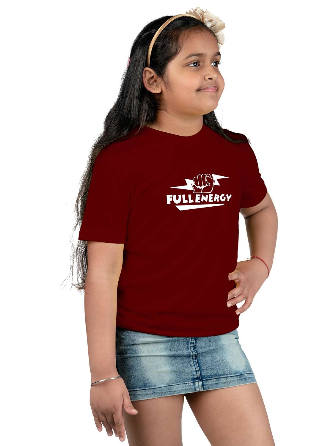 maroon cotton blend tee - 20535798 -  Standard Image - 1