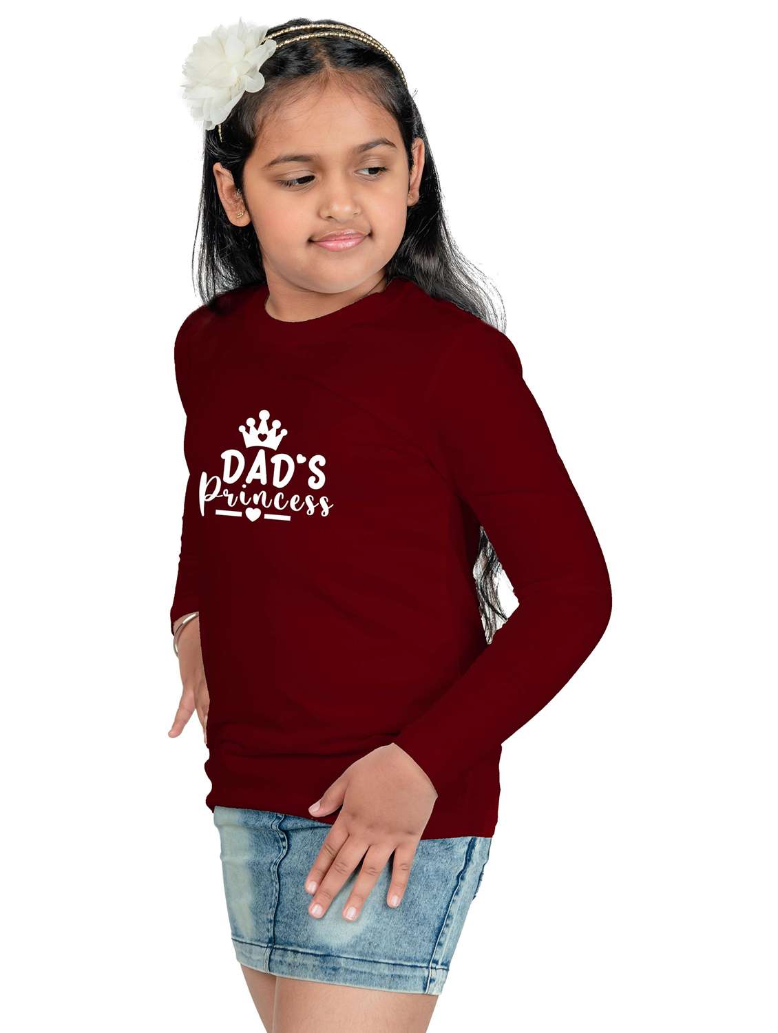 girls maroon chest typography tee - 20535899 -  Standard Image - 1