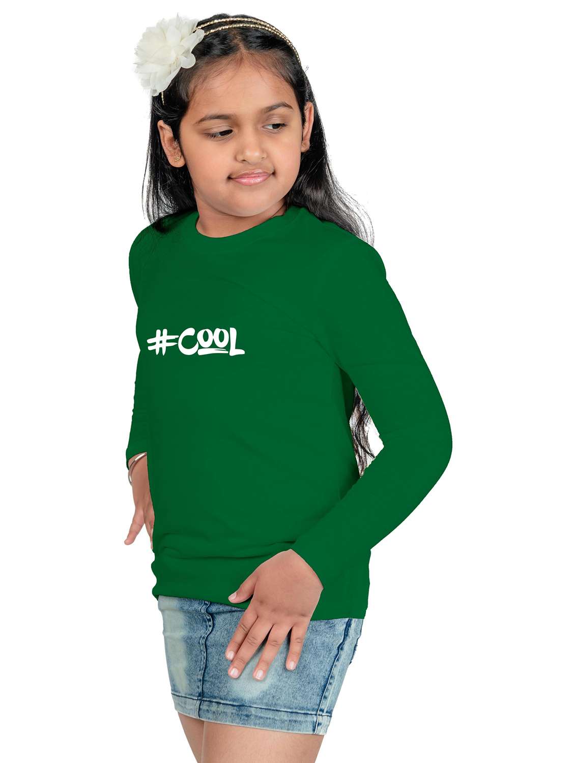 green cotton blend tee - 20535951 -  Standard Image - 4