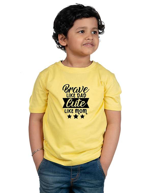 boys round neck chest printed t-shirt