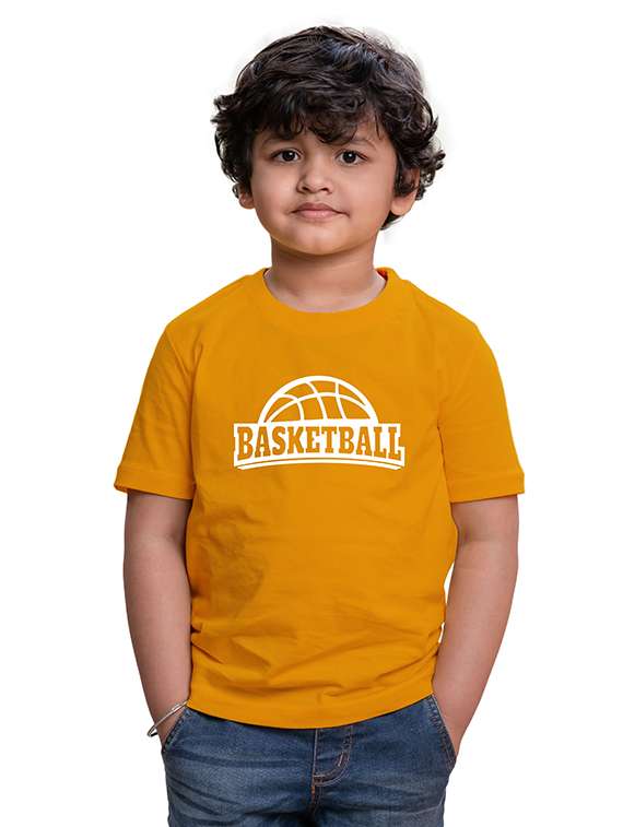 boys round neck typographic t-shirt