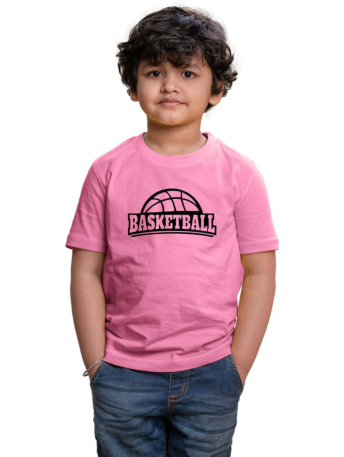 boys round neck chest printed t-shirt