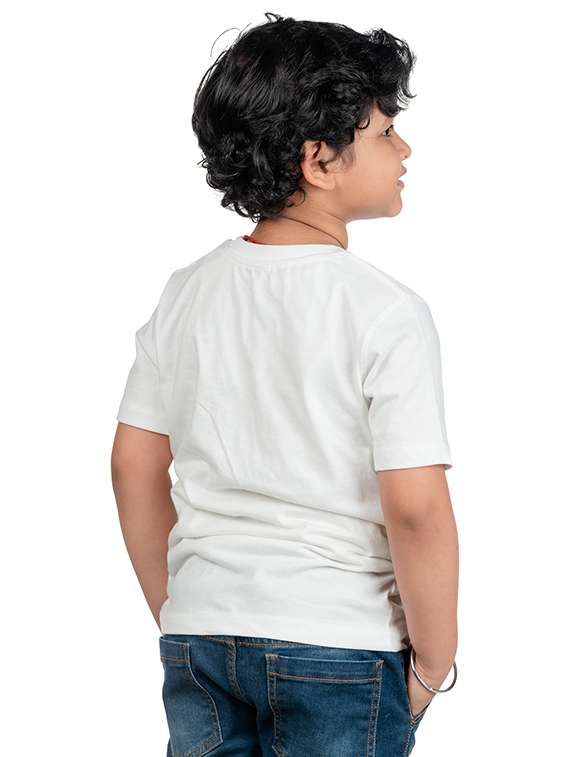 boys round neck chest printed t-shirt - 20536085 - Standard Image - 1