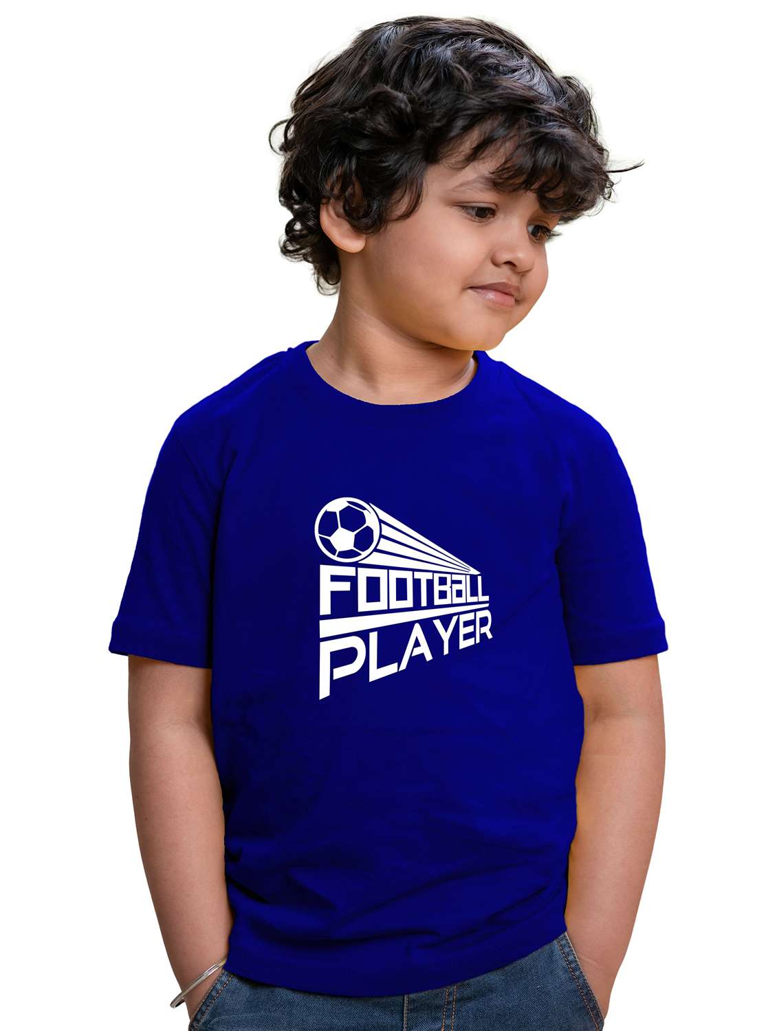 boys round neck front printed t-shirt