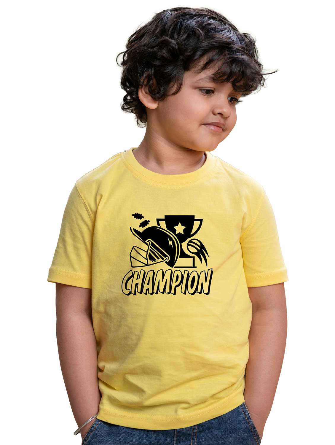 boys round neck front printed t-shirt