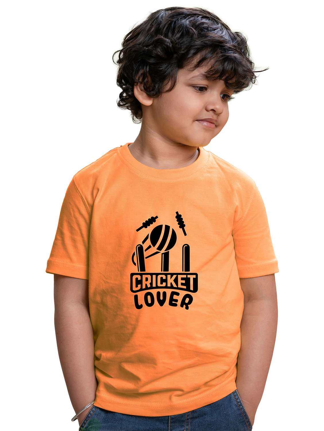 boys round neck front printed t-shirt