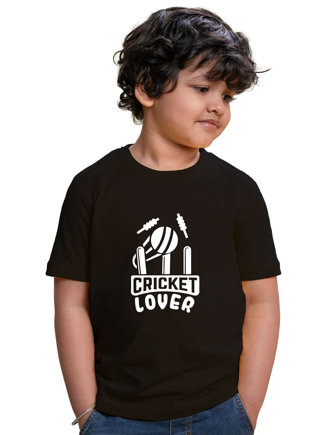 boys round neck front printed t-shirt