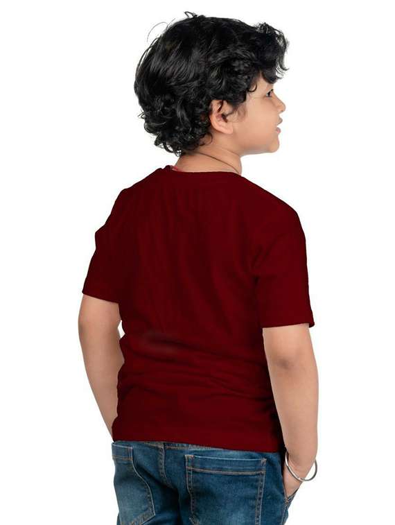 maroon cotton blend tee - 20536152 -  Standard Image - 1