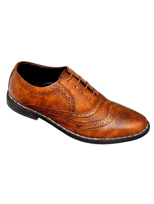 men tan lace-up brogues - 20536316 -  Standard Image - 0