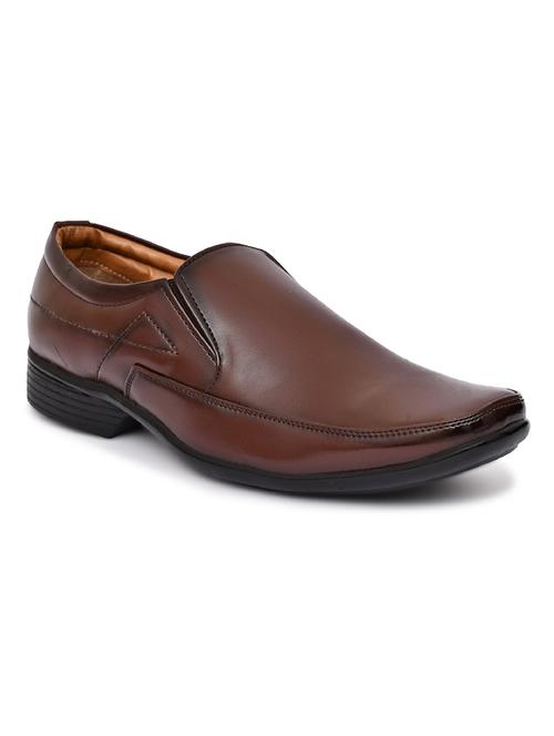 men brown solid slip on shoes - 20536321 -  Standard Image - 0