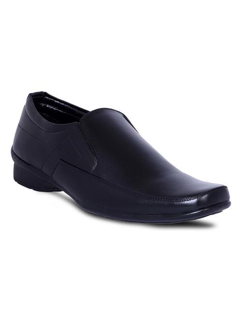 men black solid slip on shoes - 20536327 - Standard Image - 0