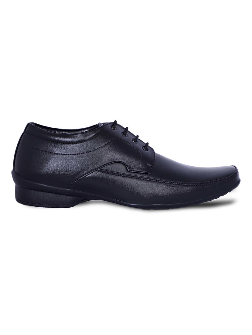 men black solid lace-up derby - 20536373 - Standard Image - 1