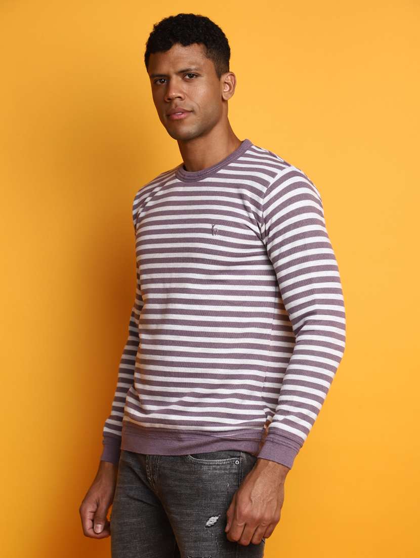 men striped long sleeve regular fit pullover  - 20536523 -  Standard Image - 1
