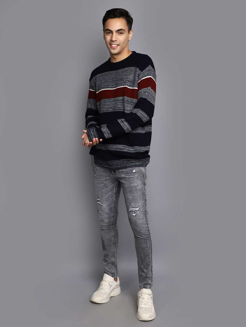 men multi colored striped pullover - 20536529 - Standard Image - 4