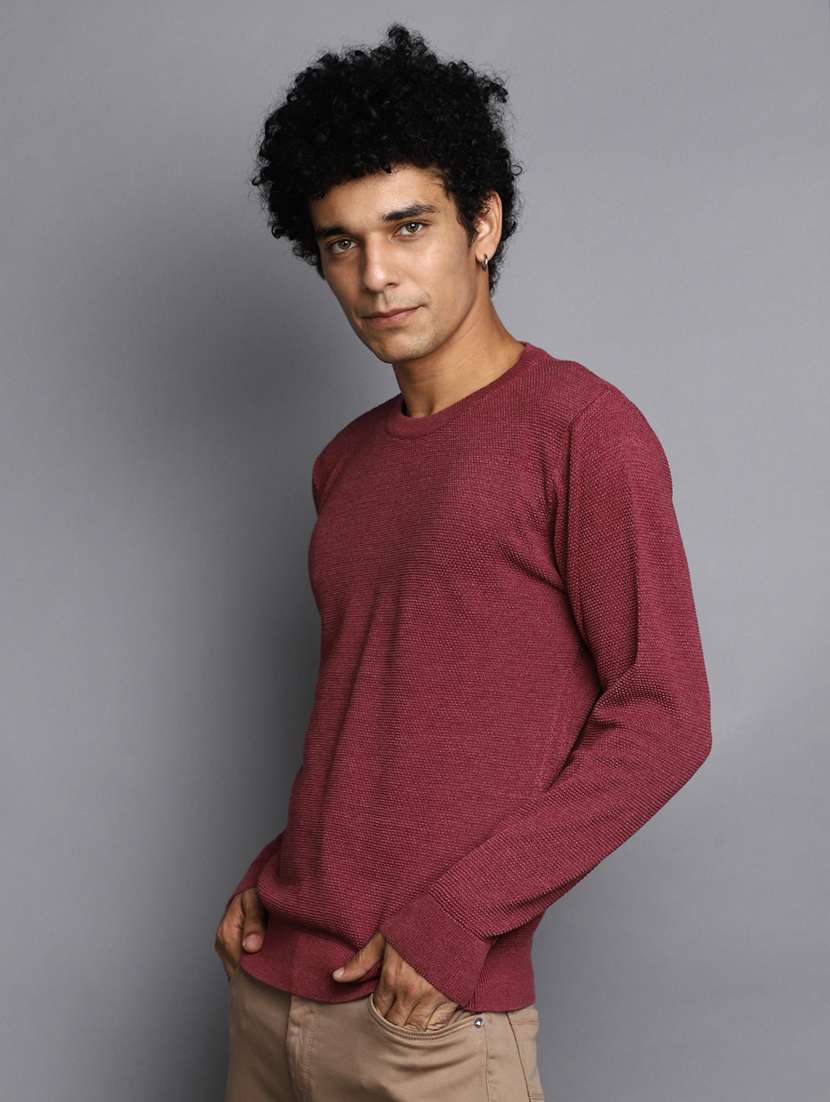 men solid crew neck pullover - 20536541 -  Standard Image - 1