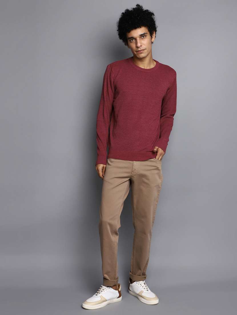 men solid crew neck pullover - 20536541 -  Standard Image - 4