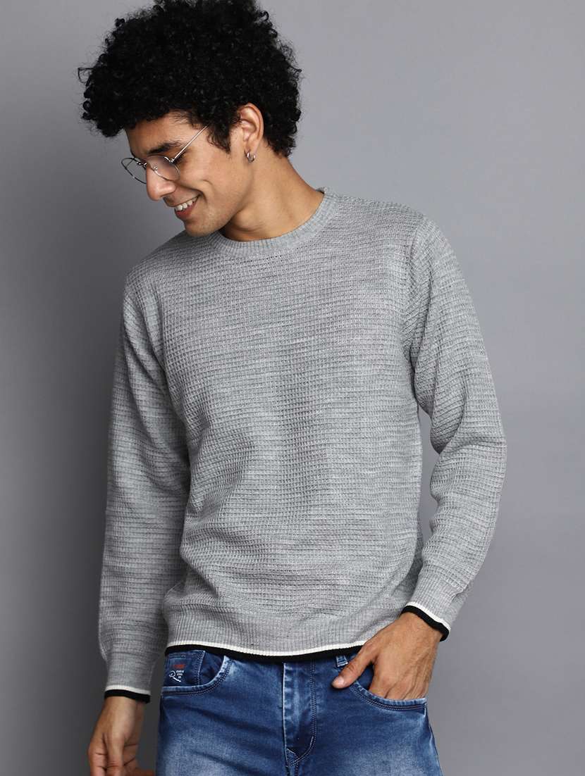 men solid crew neck pullover - 20536542 -  Standard Image - 1
