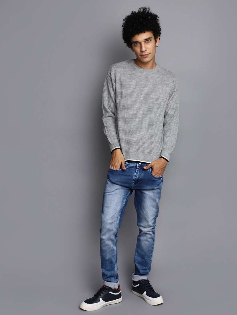 men solid crew neck pullover - 20536542 -  Standard Image - 4