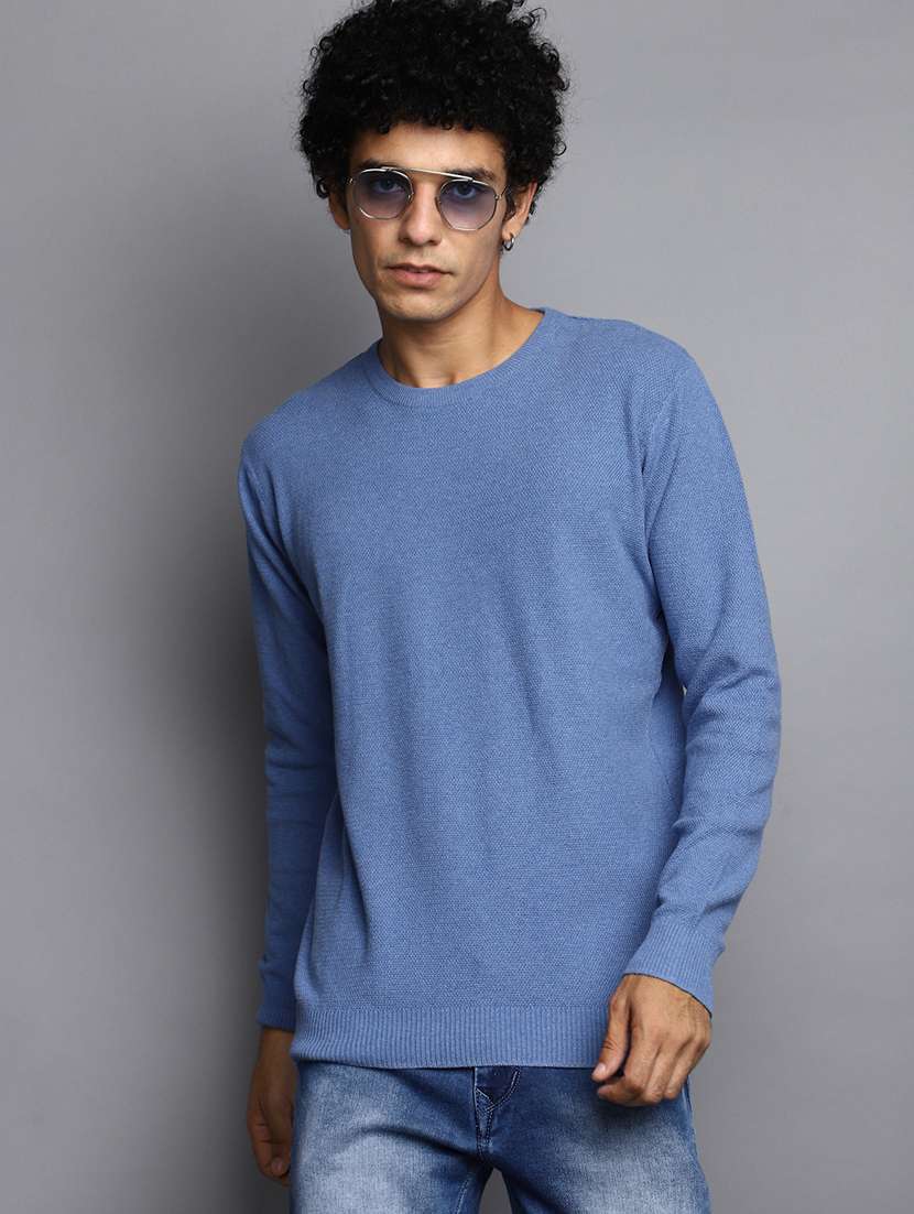men solid crew neck pullover - 20536544 -  Standard Image - 1