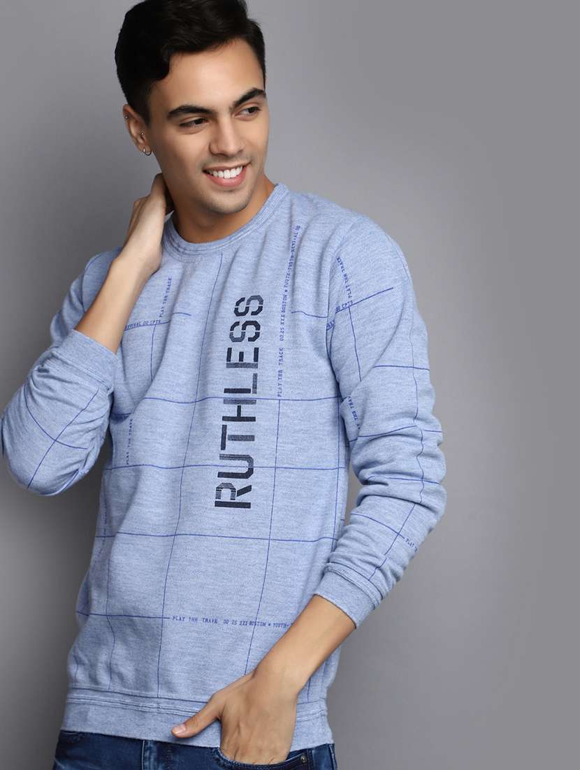 men blue typographic pullover - 20536551 -  Standard Image - 1