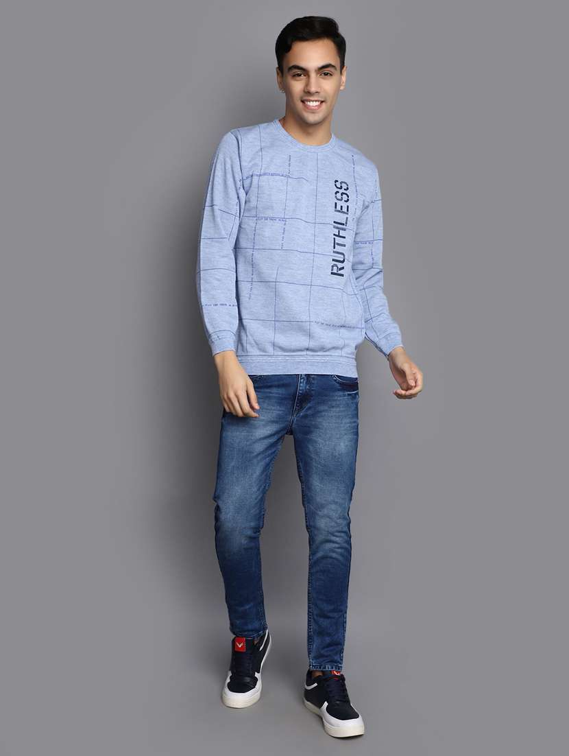 men blue typographic pullover - 20536551 -  Standard Image - 4