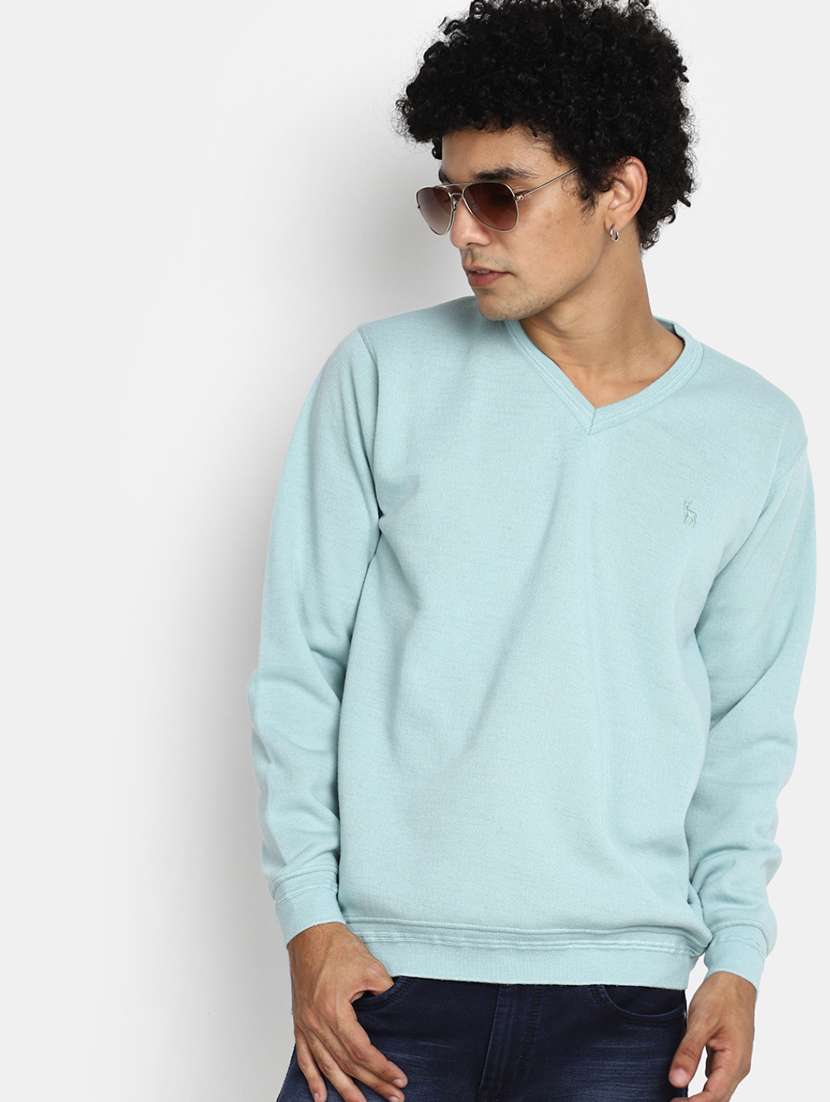 men solid v neck pullover - 20536564 -  Standard Image - 1