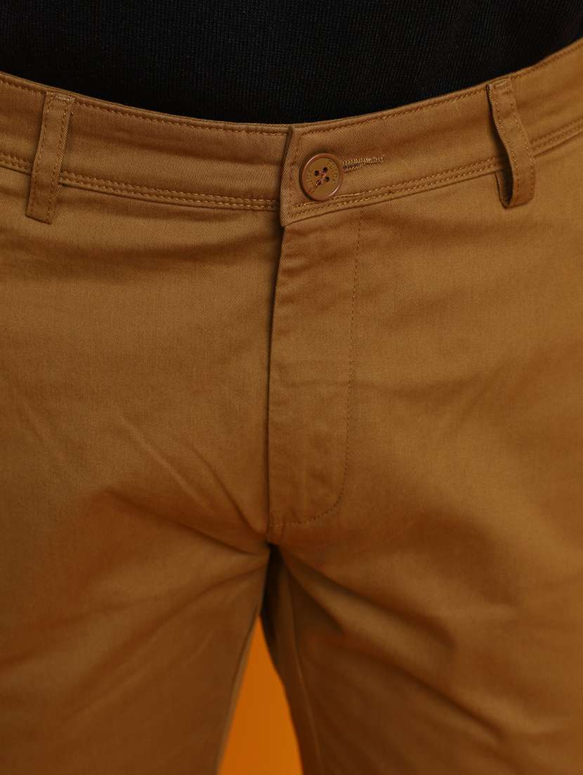 men mid rise solid chinos casual trouser - 20536626 -  Standard Image - 4