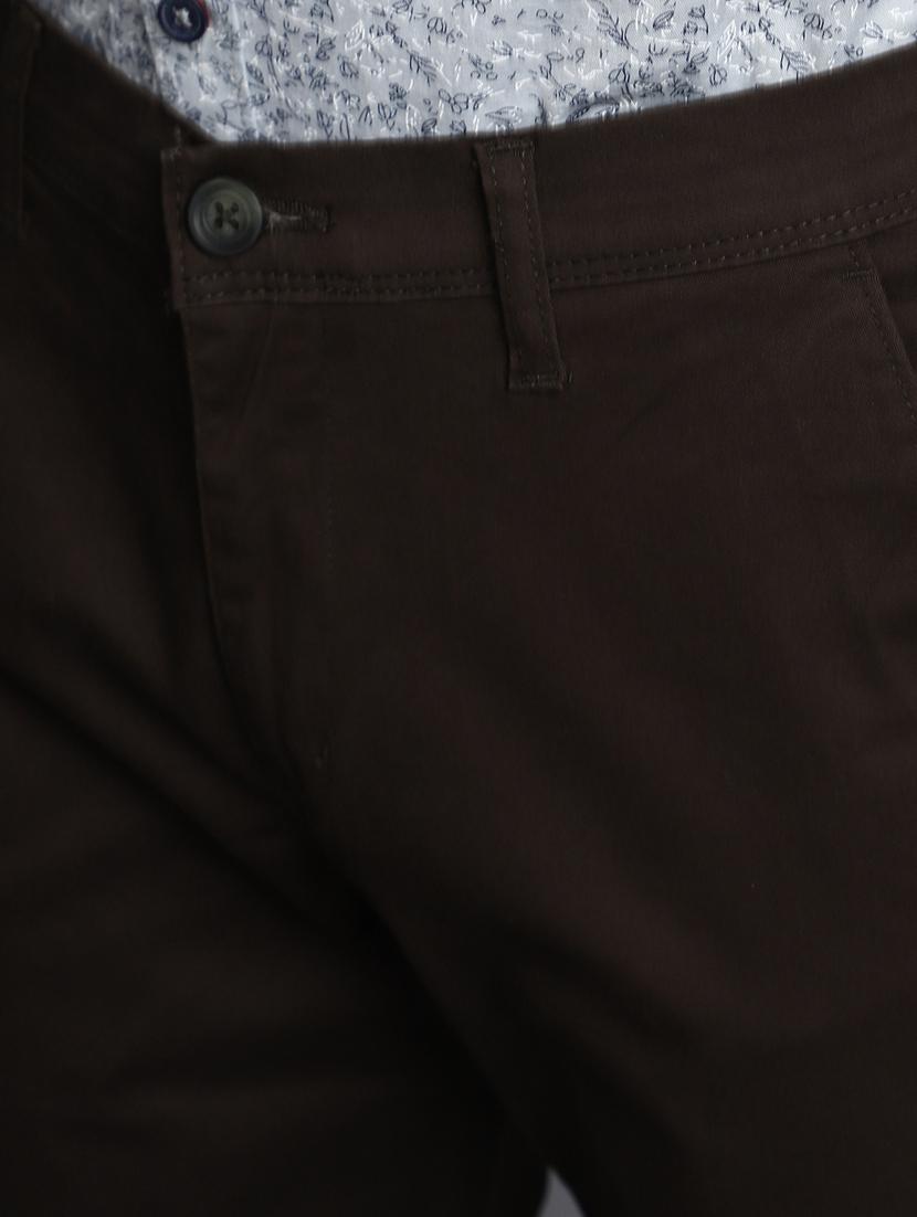 men dark brown cotton chino trouser - 20536627 - Standard Image - 4