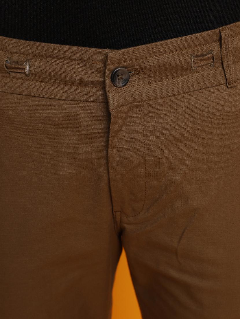 men mid rise solid chinos casual trouser - 20536631 - Standard Image - 4