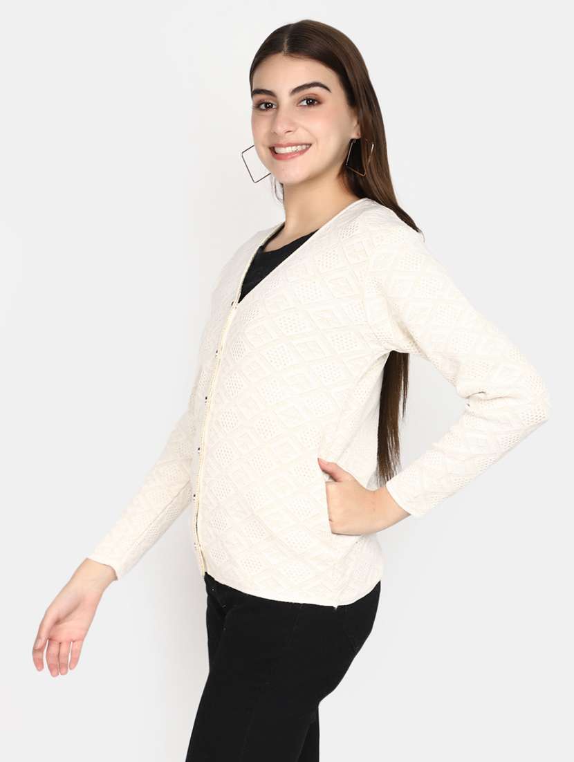 Women Long Sleeved Solid Cardigan - 20536649 -  Standard Image - 1