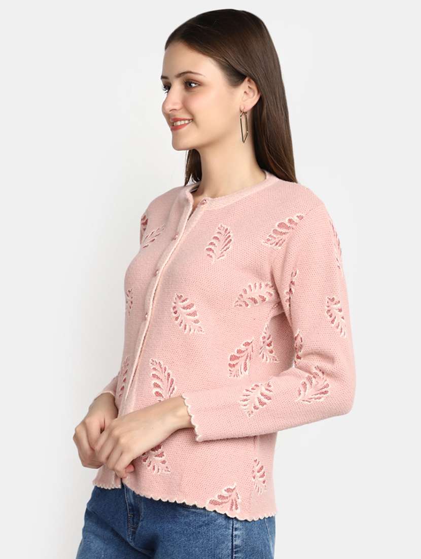 pink acrylic cardigan - 20536671 -  Standard Image - 1