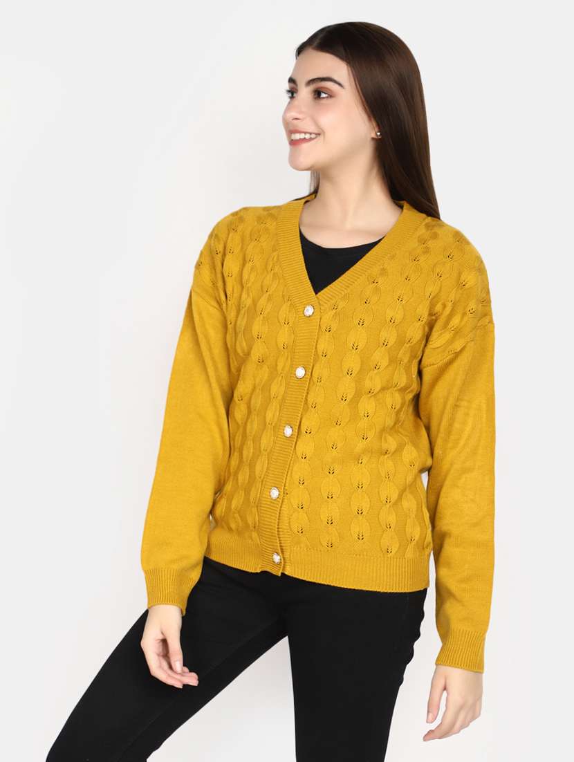 gold acrylic cardigan - 20536681 -  Standard Image - 1